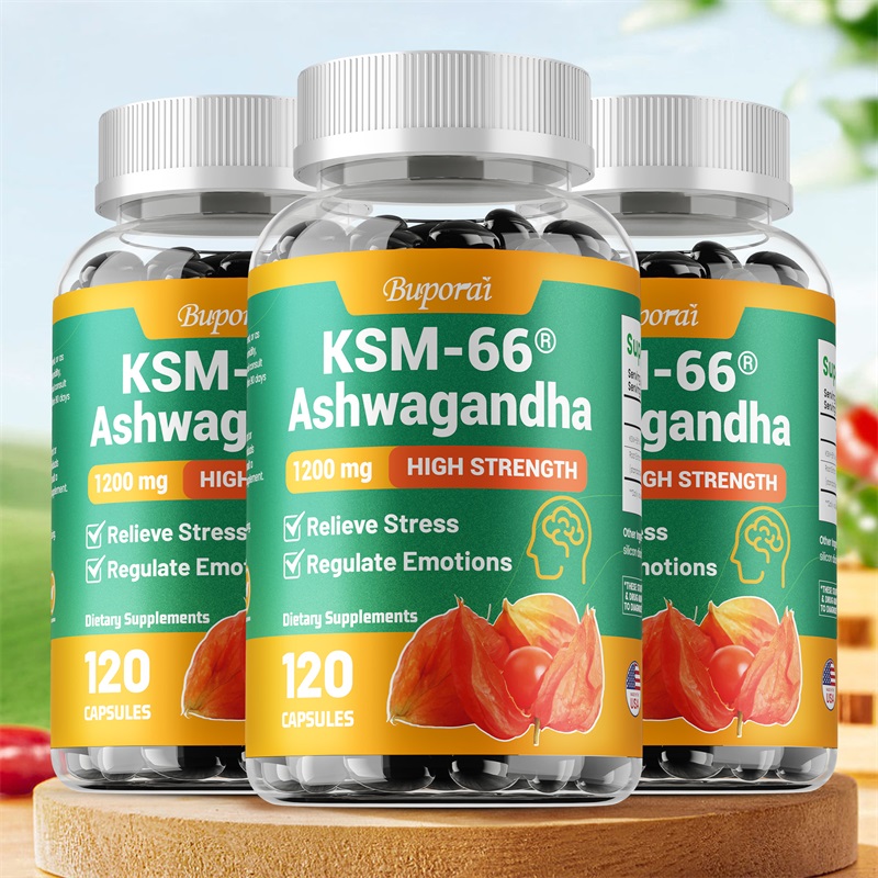 Tulsi Holy Basil - Capsules d'extrait de Ashwagandha KSM-66, soulage