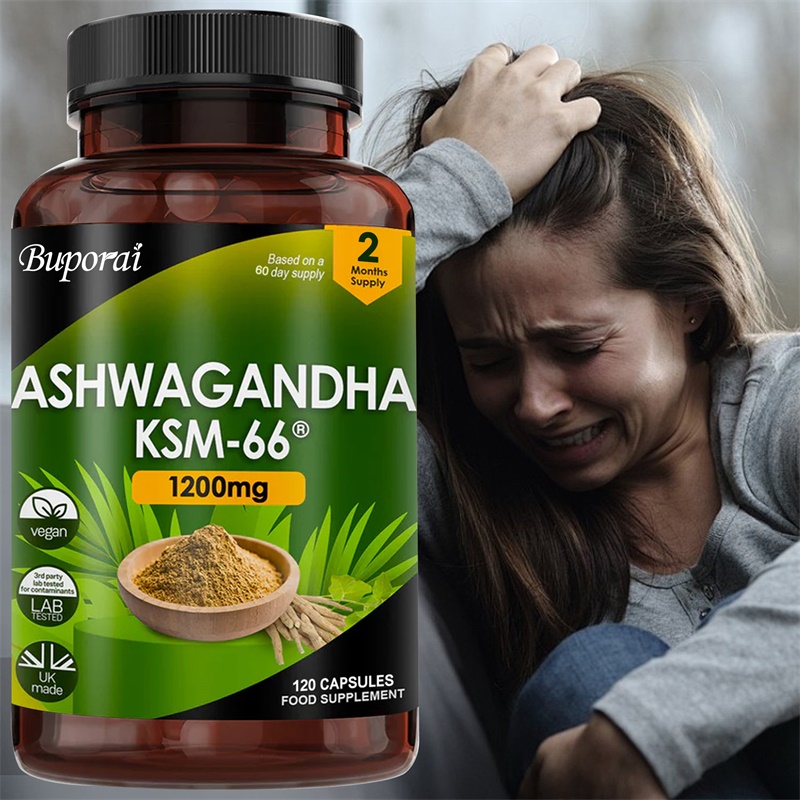 Tulsi Holy Basil - Ashwagandha KSM-66 1200 mg - Soutient