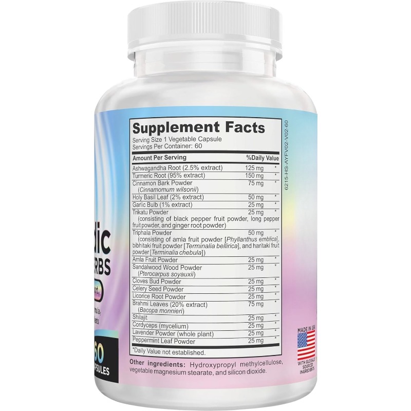 60 capsules de complexe à base - Ayurvedic & Herbal Wellness Kits avis et prix