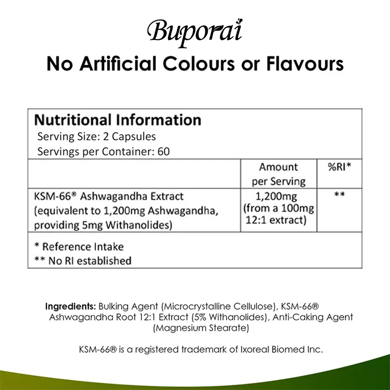 Ashwagandha KSM-66 1200 mg - S - Tulsi Holy Basil avis et prix
