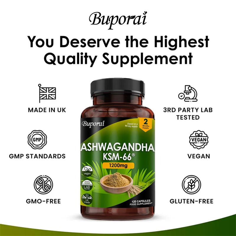 Ashwagandha KSM-66 1200 mg - S - Tulsi Holy Basil avis et prix